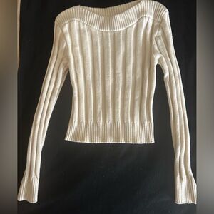 Steve Madden Cream Ribbed Women's Sweater